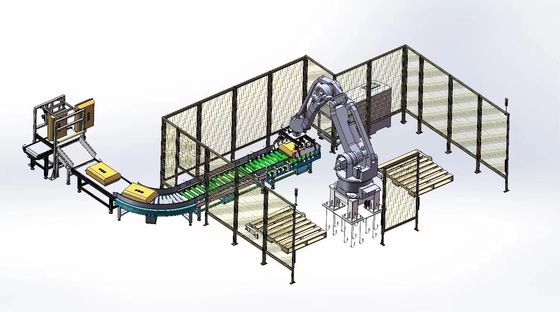 Электрическое роботизированное упаковочное и палетное оборудование высокой скорости с накладывающими паллетами